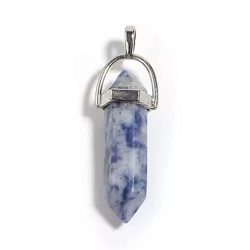 Sodalite Natural Gemstone Hexagonal Pointed Pendant