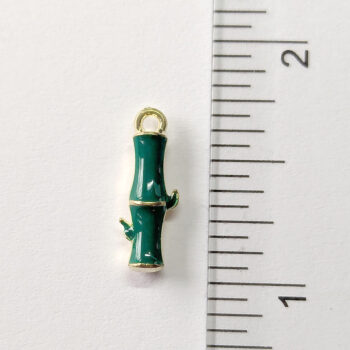 3D Eucalyptus Branch Enamel Charm Gold - Image 2