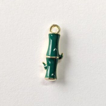 3D Eucalyptus Branch Enamel Charm Gold