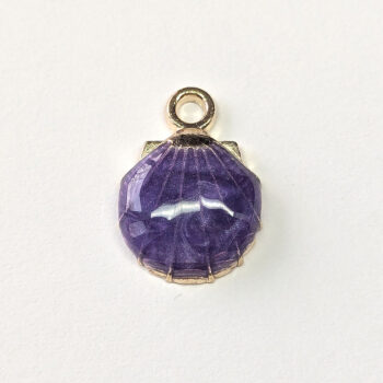 Purple Scallop Shell Enamel Charm