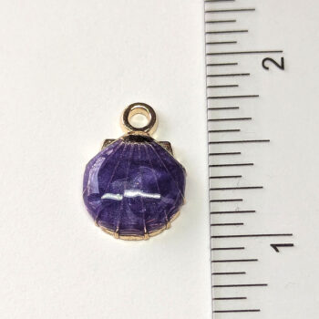 Purple Scallop Shell Enamel Charm - Image 2