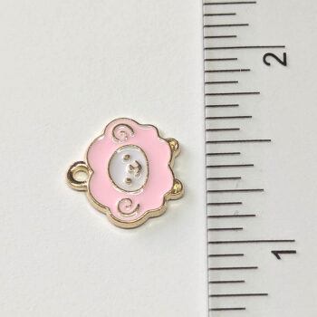 Cute Pink Sheep Enamel Charm Gold - Image 2