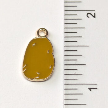 Brown Potato Vegetable Enamel Charm Gold - Image 2