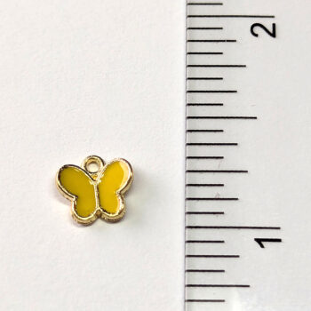 Dainty Yellow Butterfly Enamel Charm Gold - Image 3