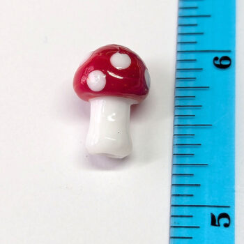 Lampwork Glass Red White Mushroom - Image 2