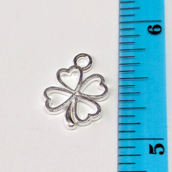 Four Hearts Leaf Clover Charm Silver - Image 2