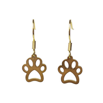 Stainless Steel Delicate Hollow Dog Paw Gold Earrings