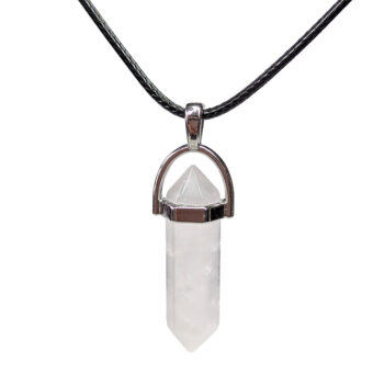 Quartz Crystal Natural Gemstone Hexagonal Pointed Necklace - Image 3