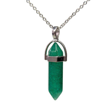 Malaysian Jade Natural Gemstone Hexagonal Pointed Necklace