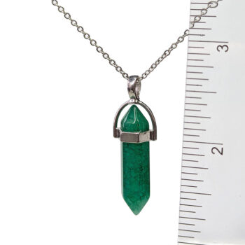 Malaysian Jade Natural Gemstone Hexagonal Pointed Necklace - Image 2