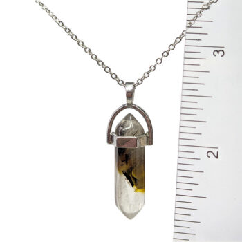 Brown Clear Quartz Stone Hexagonal Pointed Necklace - Image 2