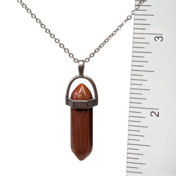 Red Opalite Natural Gemstone Hexagonal Pointed Necklace - Image 2