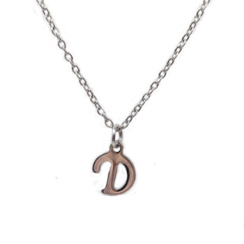 Stainless Steel Silver Necklace with Letter Initial