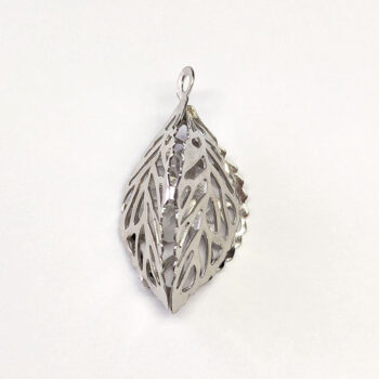 Silver Three Sided Filigree Leaf Charm - Image 3