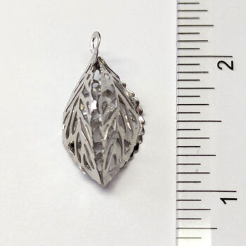 Silver Three Sided Filigree Leaf Charm - Image 2