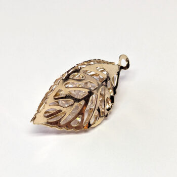 KC Gold Three Sided Filigree Leaf Charm