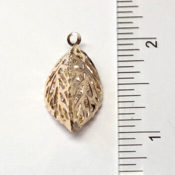 KC Gold Three Sided Filigree Leaf Charm - Image 2