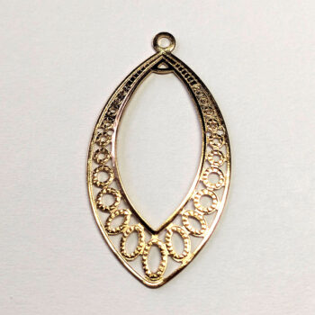 Hollow Oval Geometric Connector Pendant KC Gold