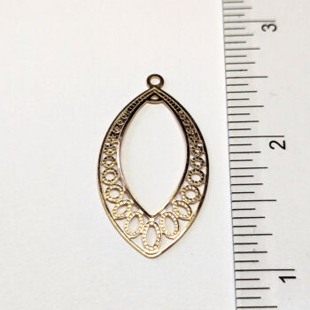 Hollow Oval Geometric Connector Pendant KC Gold - Image 2