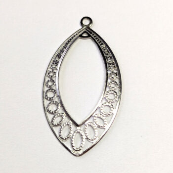 Hollow Oval Geometric Connector Pendant Silver