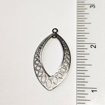 Hollow Oval Geometric Connector Pendant Silver - Image 2