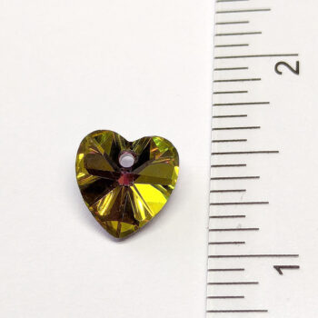 Rainbow Faceted Electroplate Glass Rhinestone Heart Charm - Image 2