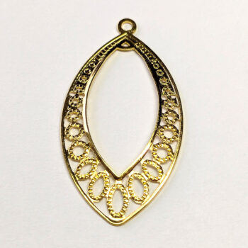 Hollow Oval Geometric Connector Pendant Gold