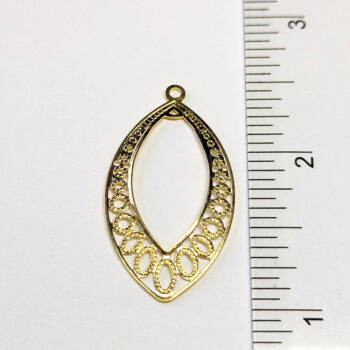 Hollow Oval Geometric Connector Pendant Gold - Image 2