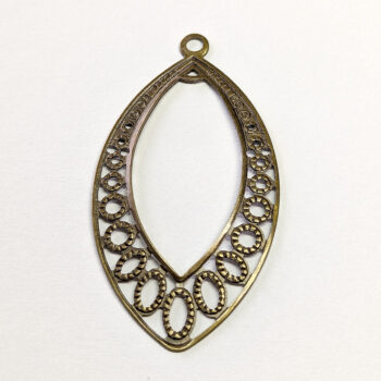 Hollow Oval Geometric Connector Pendant Antique Bronze