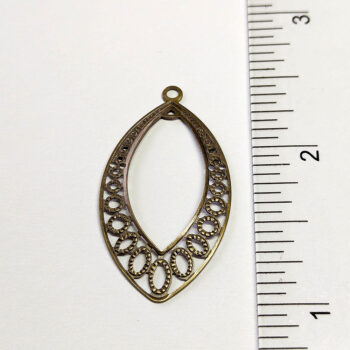 Hollow Oval Geometric Connector Pendant Antique Bronze - Image 2