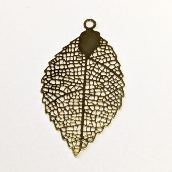 Gold Hollow Delicate Filigree Leaf Pendant