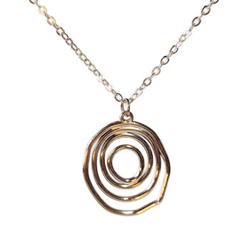 Stainless Steel Irregular Round Geometric Rose Gold Necklace