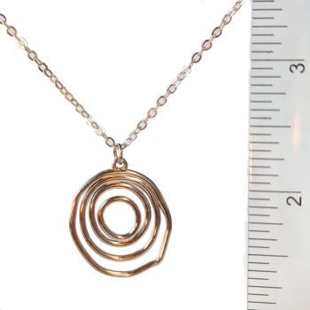 Stainless Steel Irregular Round Geometric Rose Gold Necklace - Image 2