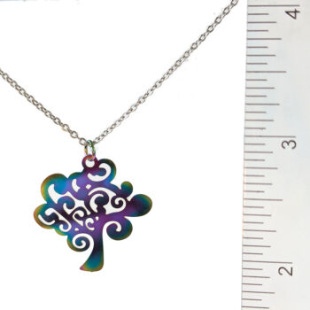 Stainless Steel Modern Lightweight Tree Rainbow Necklace - Image 2