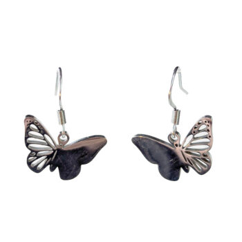 Stainless Steel Half Hollow Butterfly Silver Earrings