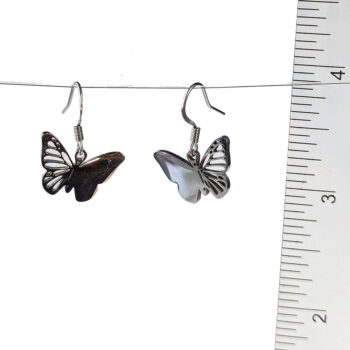 Stainless Steel Half Hollow Butterfly Silver Earrings - Image 2