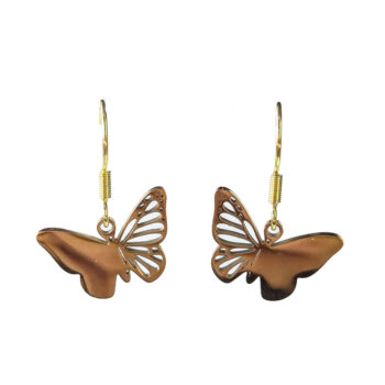 Stainless Steel Half Hollow Butterfly Gold Earrings