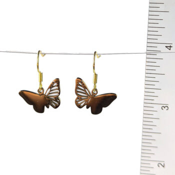 Stainless Steel Half Hollow Butterfly Gold Earrings - Image 2