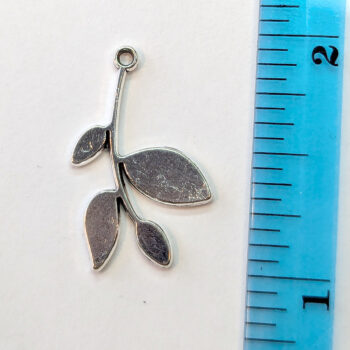 Modern Branch Leaves Leaf Pendant Antique Silver - Image 2