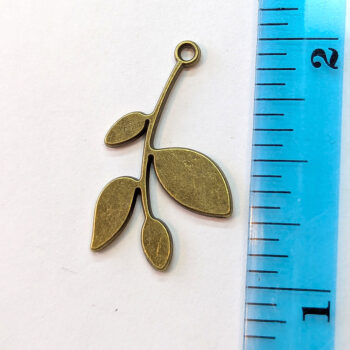 Modern Branch Leaves Leaf Pendant Antique Bronze - Image 2