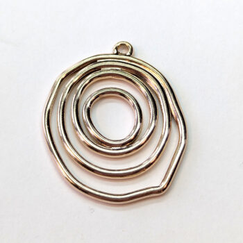 Stainless Steel Irregular Round Geometric Pendant Rose Gold