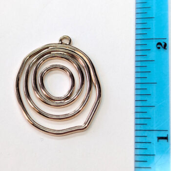 Stainless Steel Irregular Round Geometric Pendant Rose Gold - Image 2