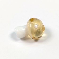 Lampwork Glass Bead Beige Mushroom
