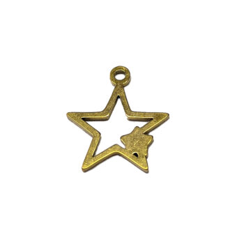 Stainless Steel Delicate Solid Hollow Double Star Gold