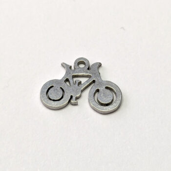 Stainless Steel Delicate Bicycle Bike Charm Silver