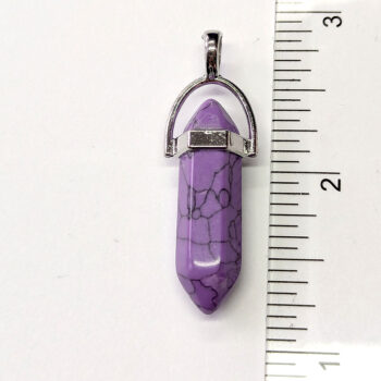 Purple Howlite Natural Gemstone Hexagonal Pointed Pendant - Image 2