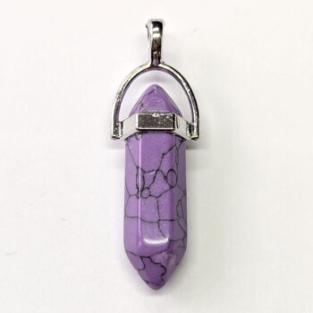 Purple Howlite Natural Gemstone Hexagonal Pointed Pendant