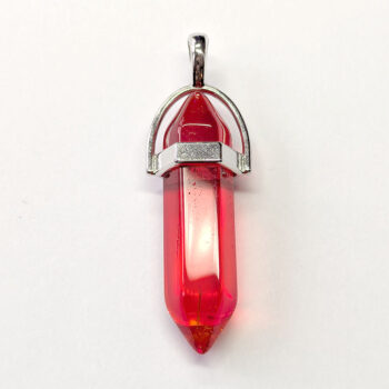 Clear Red Stone Hexagonal Pointed Pendant