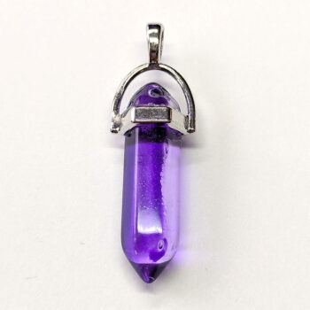 Clear Purple Stone Hexagonal Pointed Pendant