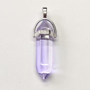 Clear Lilac Purple Stone Hexagonal Pointed Pendant